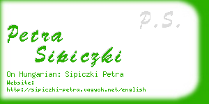 petra sipiczki business card